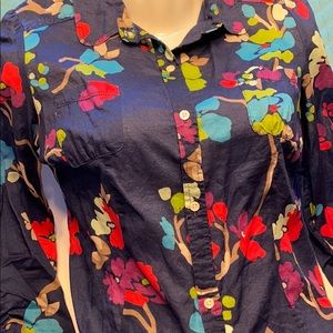 Vibrant floral bttn.dwn blouse - EUC sz M